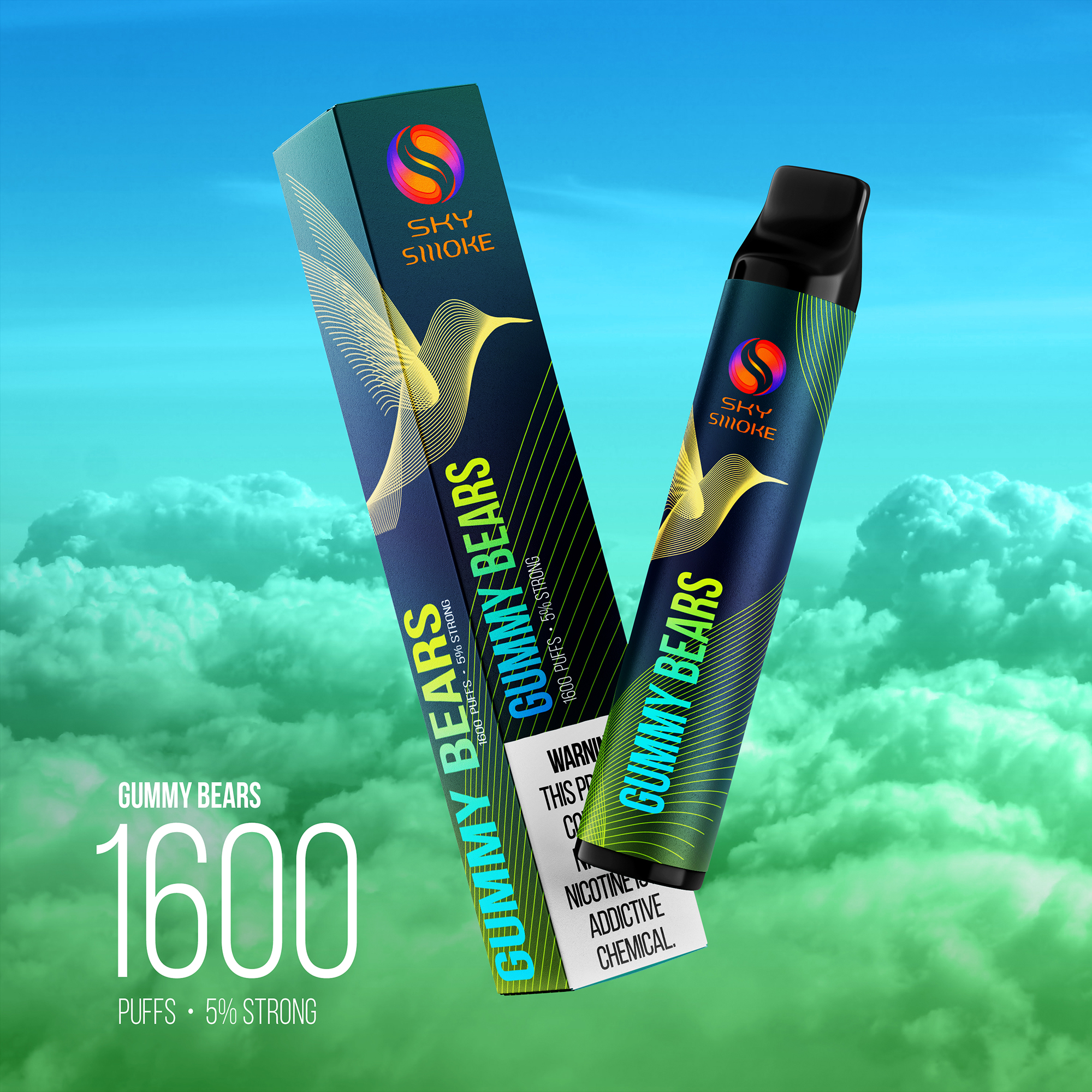 SKY SMOKE 1600 Gummy Bears / Мармеладные Мишки