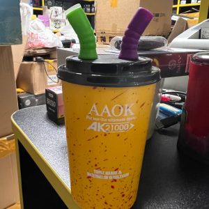 Электронная сигарета 2в1 AAOK 21000 Клубника Арбуз / Рубиновый Красный Грейпфрукт