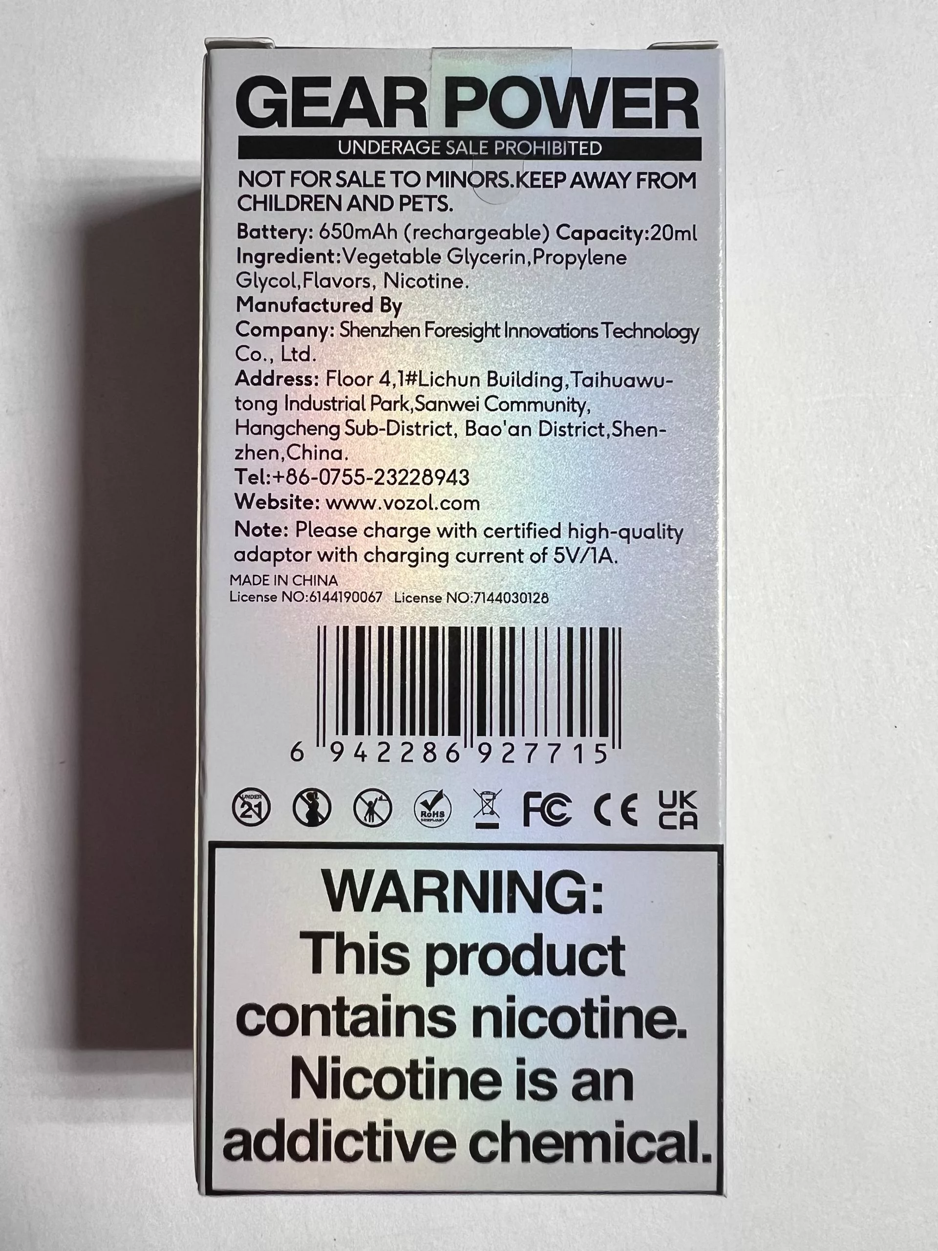 Vozol Gear Shisha 25000 Raspberry Watermelon